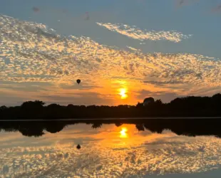 Zonsondergang vanaf de Woodlodge